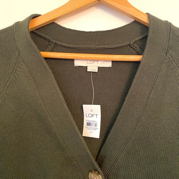 NWT LOFT Women's Green Cardigan Sweater. Size medium. - Picture 2 of 7